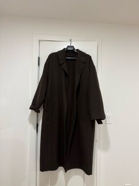 GAP Dark Brown Long Wool cashmere Pea Coat